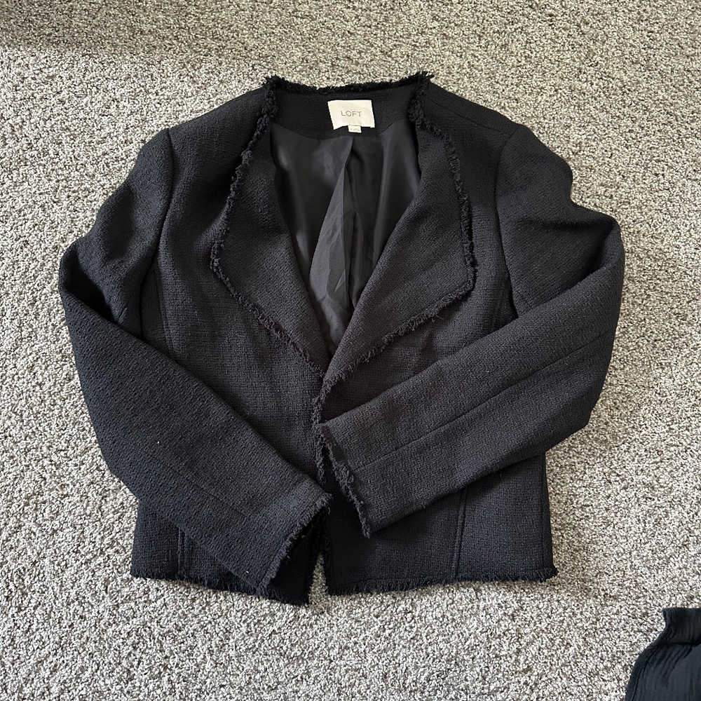 Loft black blazer jacket coat 12